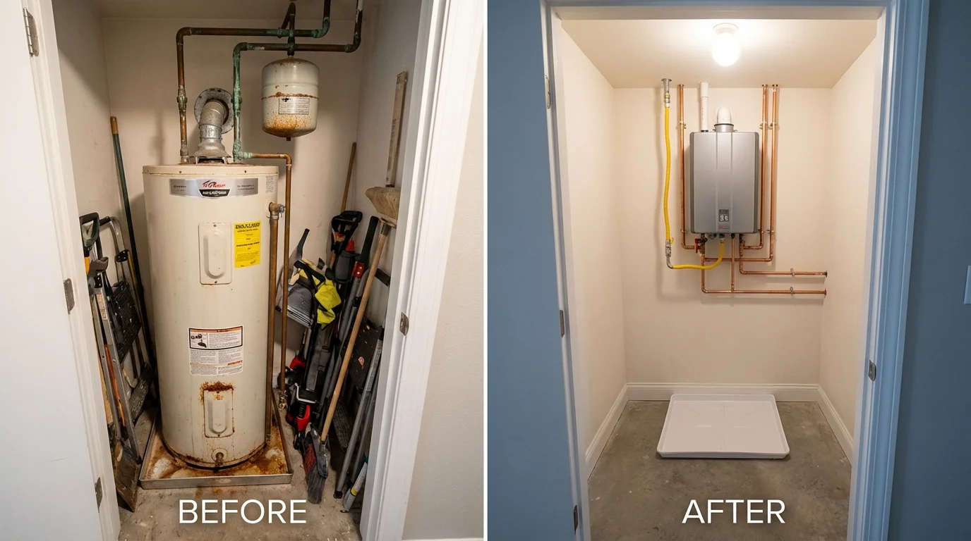 Tank water heater versus wall-mounted tankless unit comparison for Gold Beach, OR homeowners