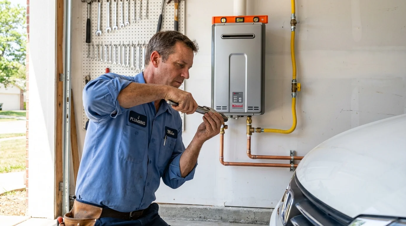 Tankless water heater installation by a Johns Plumbing LLC plumber in Gold Beach